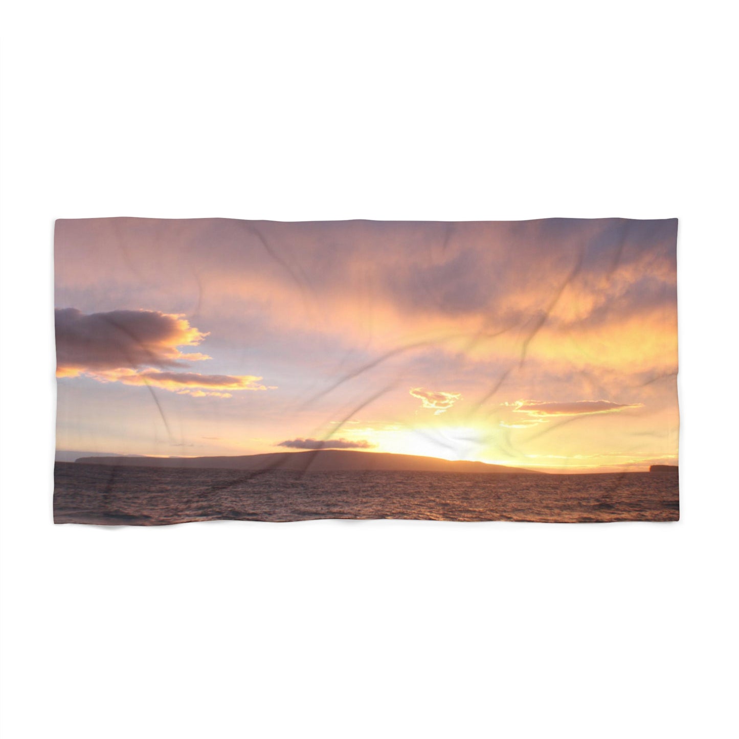 Tropical Sunset Beach Towel — Hawaii Sunset Horizon