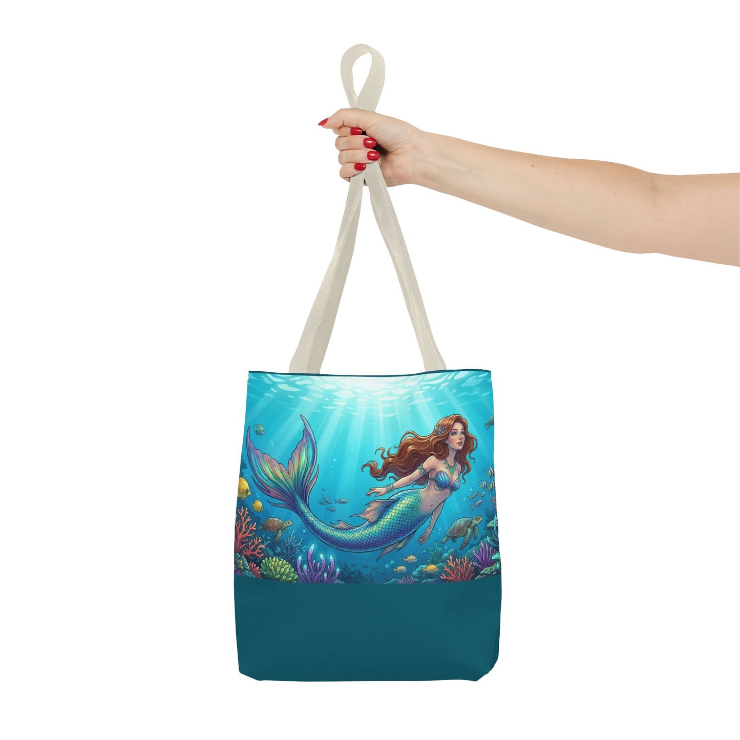 Mermaid Ocean Tote Bag – Colorful Underwater Sea Life Beach Bag
