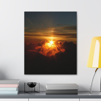 Sunrise on to of a volcano in Maui, Hawaii Canvas Gallery Wraps