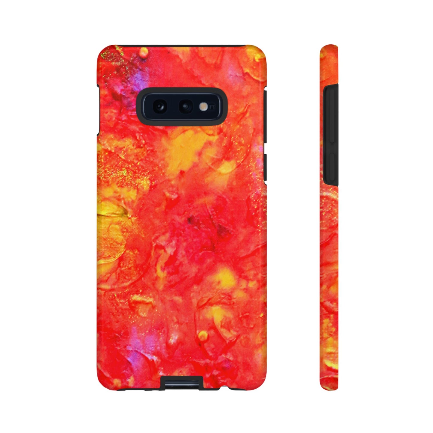 Red Marble Tough Phone Case — Vibrant Abstract Protective Cover
