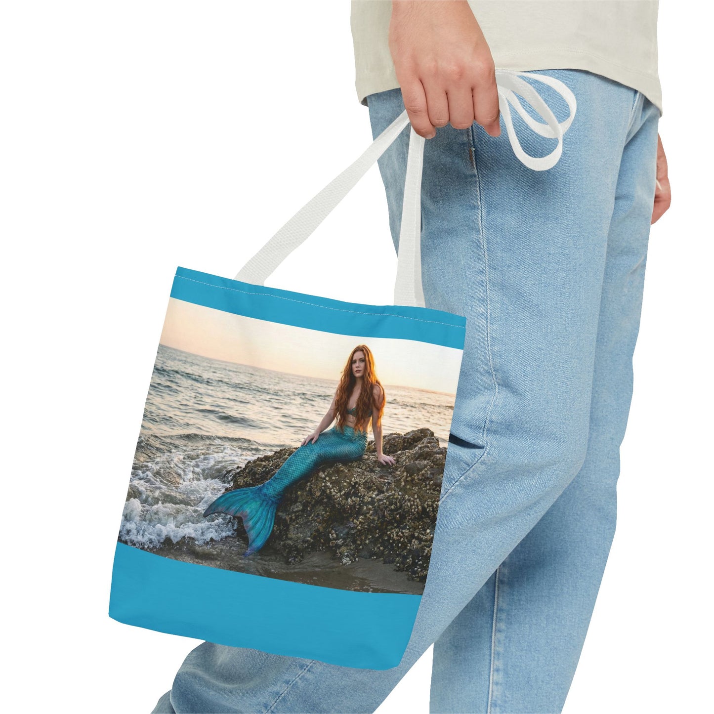Mermaid Beach Tote Bag — Photo Print Ocean Wave Carryall