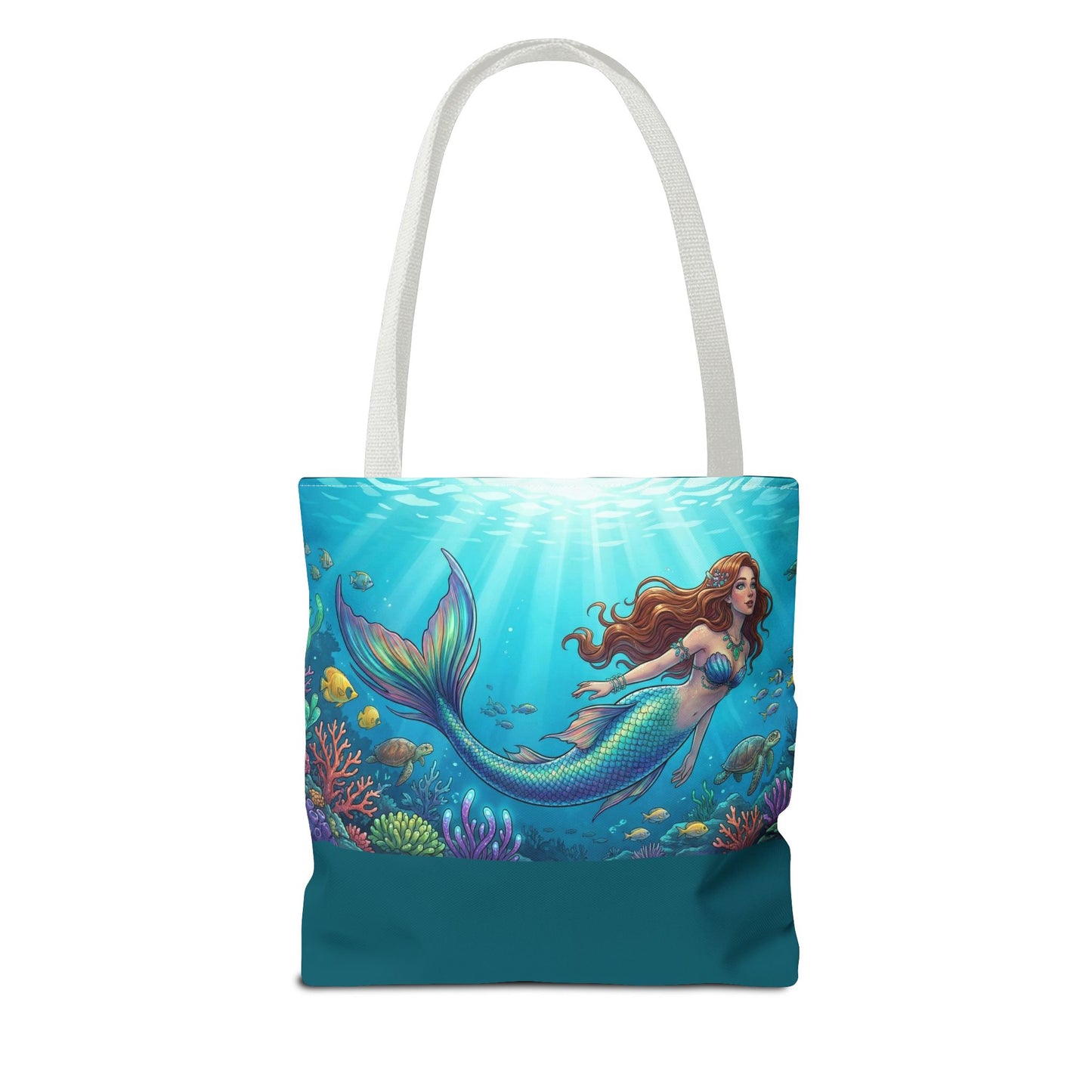 Mermaid Ocean Tote Bag – Colorful Underwater Sea Life Beach Bag