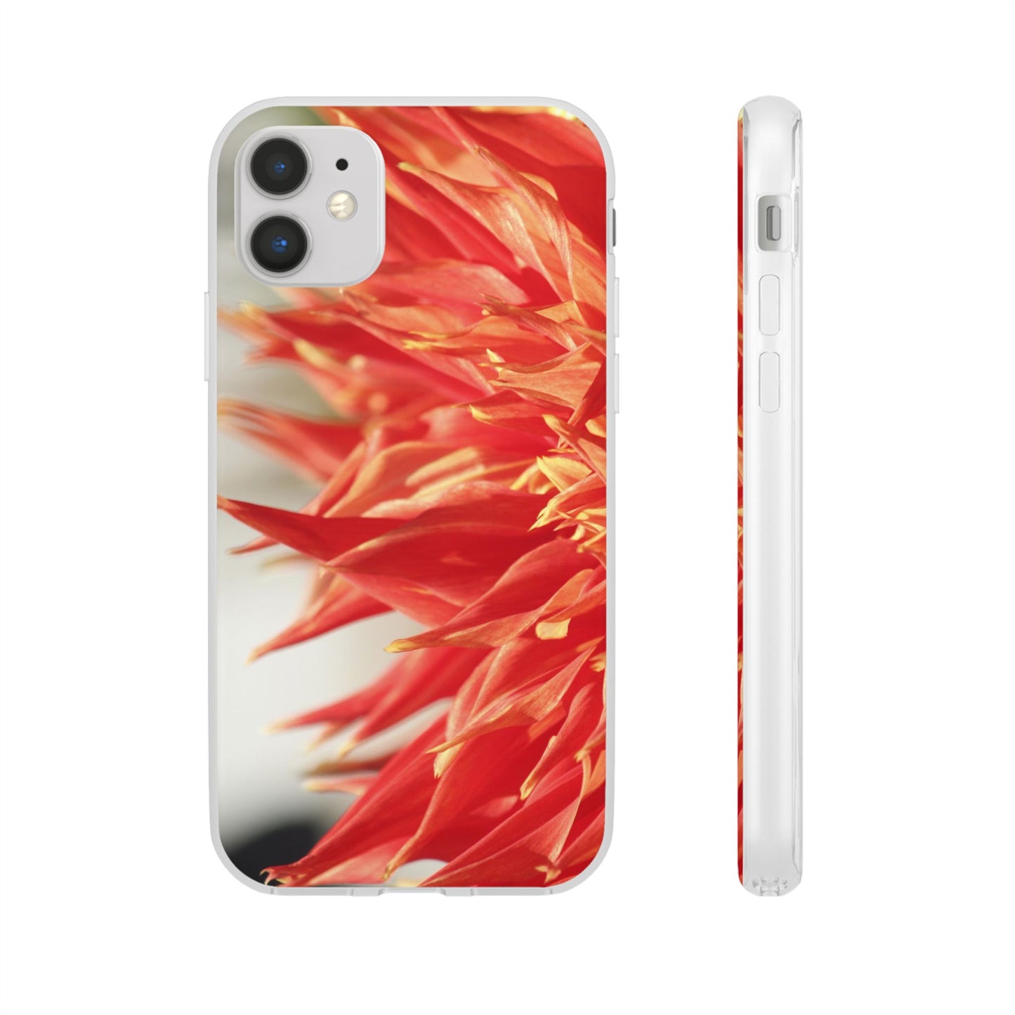Red Dahlia Floral Phone Case — Slim Flexible Protective Cover