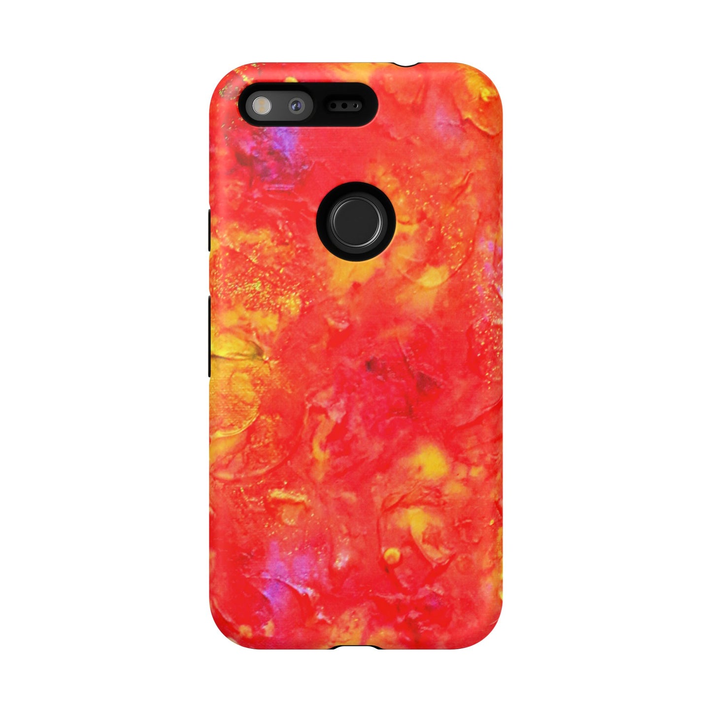Red Marble Tough Phone Case — Vibrant Abstract Protective Cover