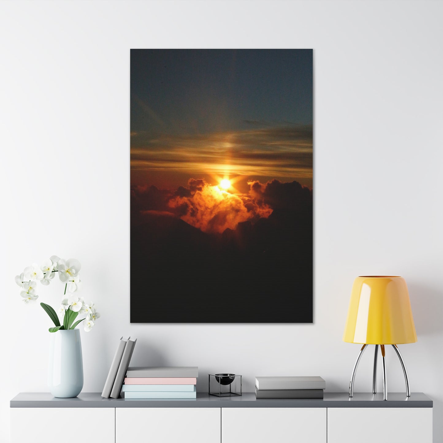 Sunrise on to of a volcano in Maui, Hawaii Canvas Gallery Wraps