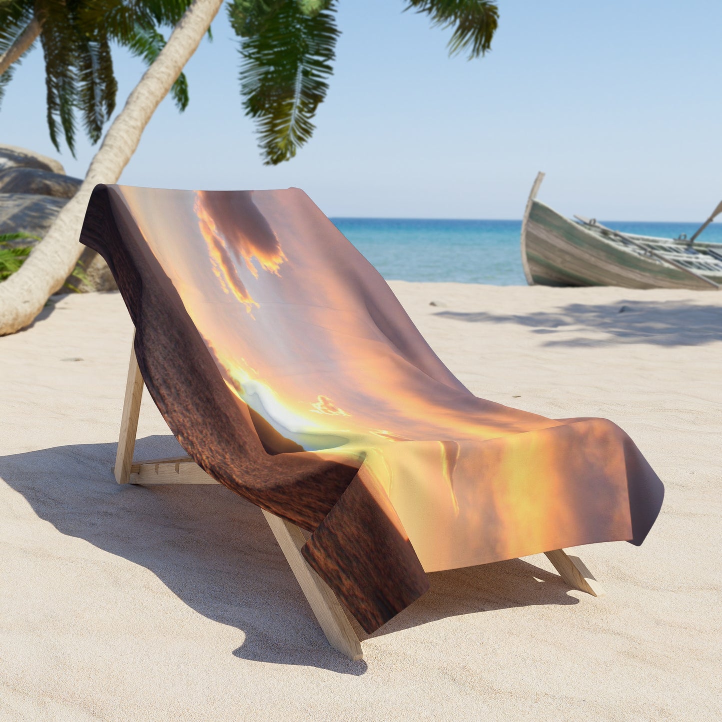 Tropical Sunset Beach Towel — Hawaii Sunset Horizon