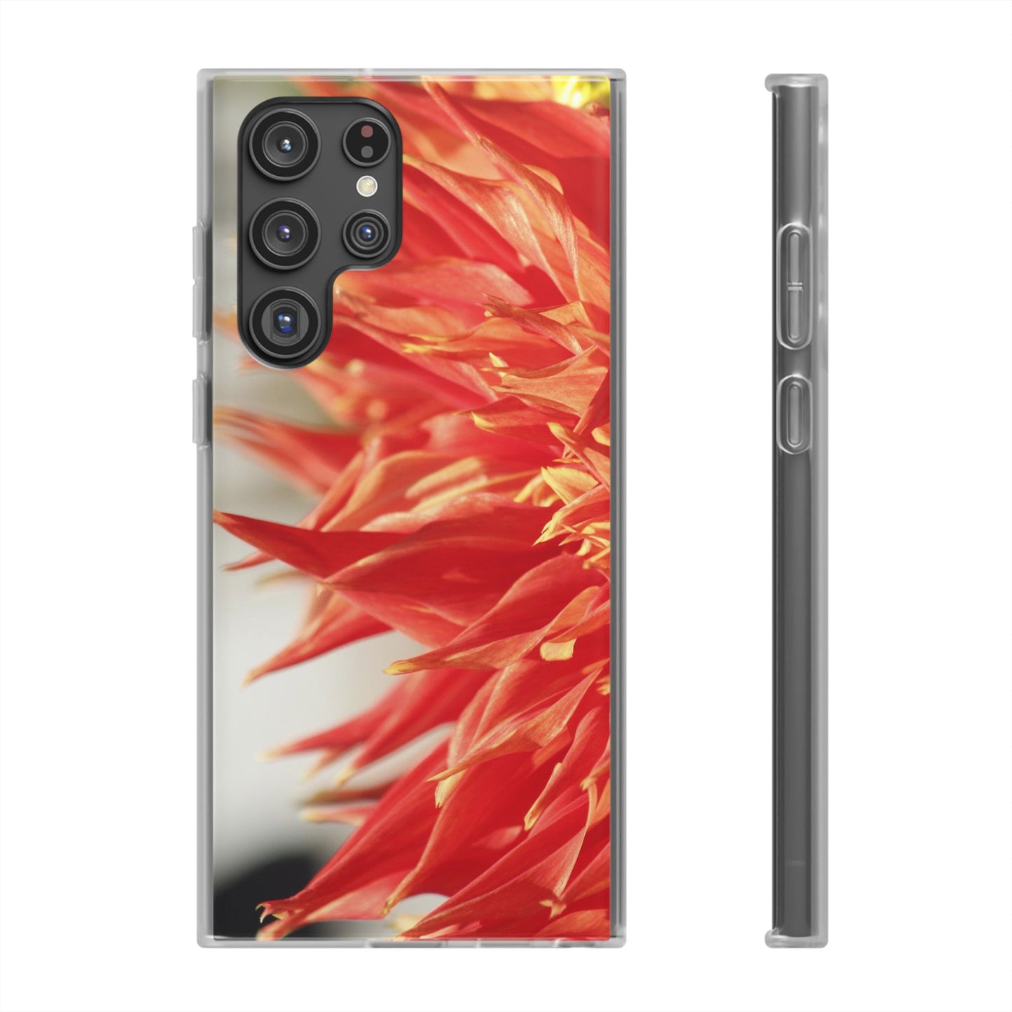 Red Dahlia Floral Phone Case — Slim Flexible Protective Cover