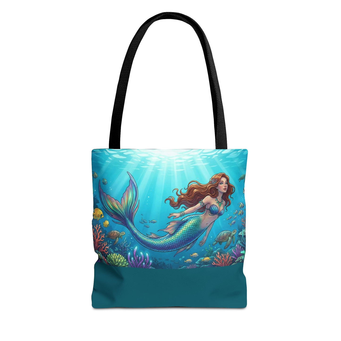 Mermaid Ocean Tote Bag – Colorful Underwater Sea Life Beach Bag