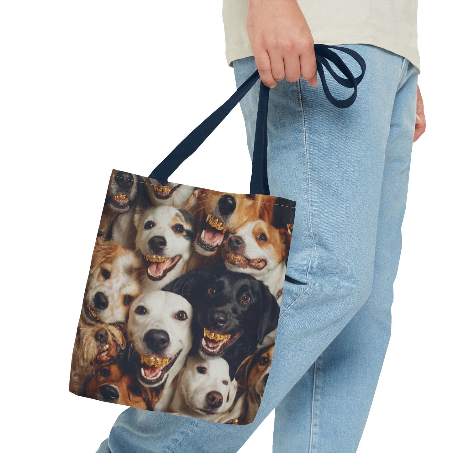 Happy Pack Dog Faces Tote Bag –