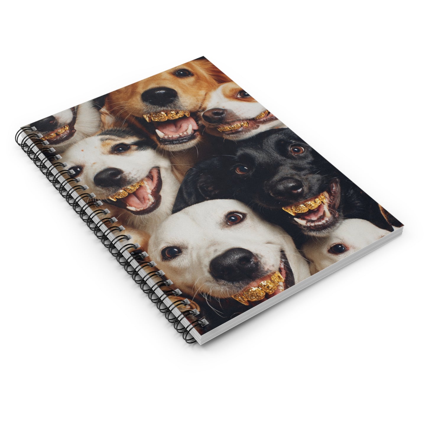 Smiling Dogs Spiral Notebook — Ruled Lined Journal for Dog Lovers