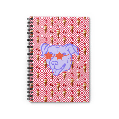 Purple Dog Head Spiral Notebook - Ruled Line