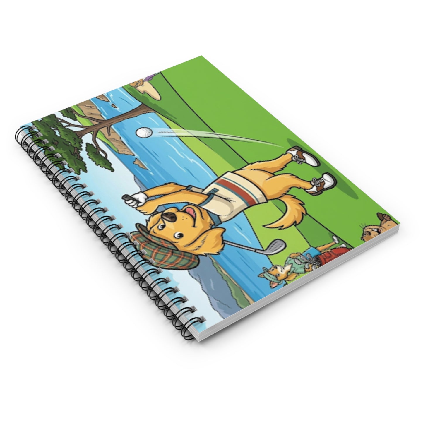 Dog Golfing Pebble Beach Spiral Notebook - Ruled Line