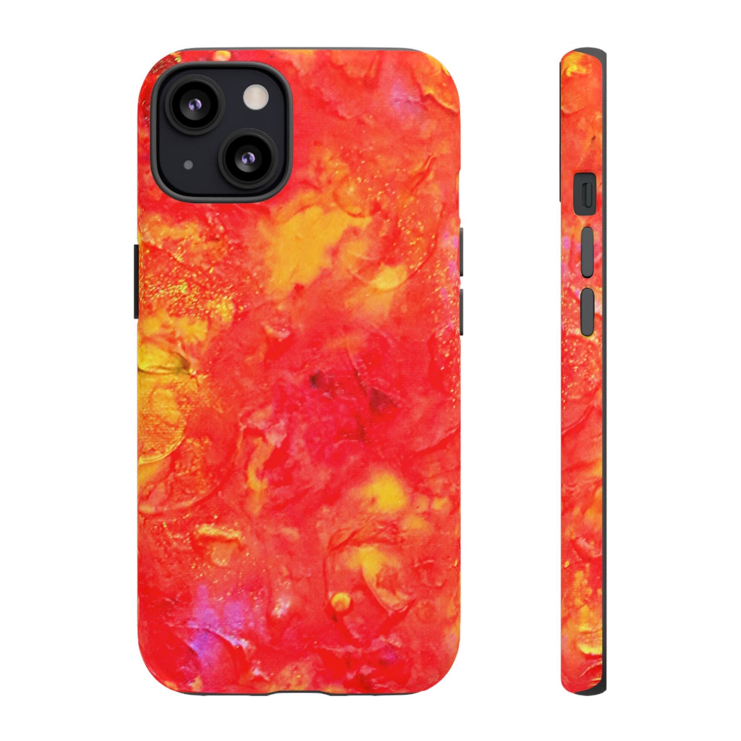 Red Marble Tough Phone Case — Vibrant Abstract Protective Cover