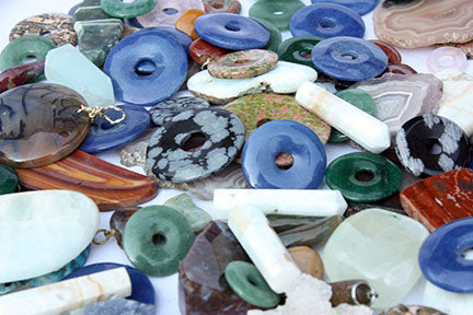 Natural Stone Pendants and Donut Hole Rings Blind Bags