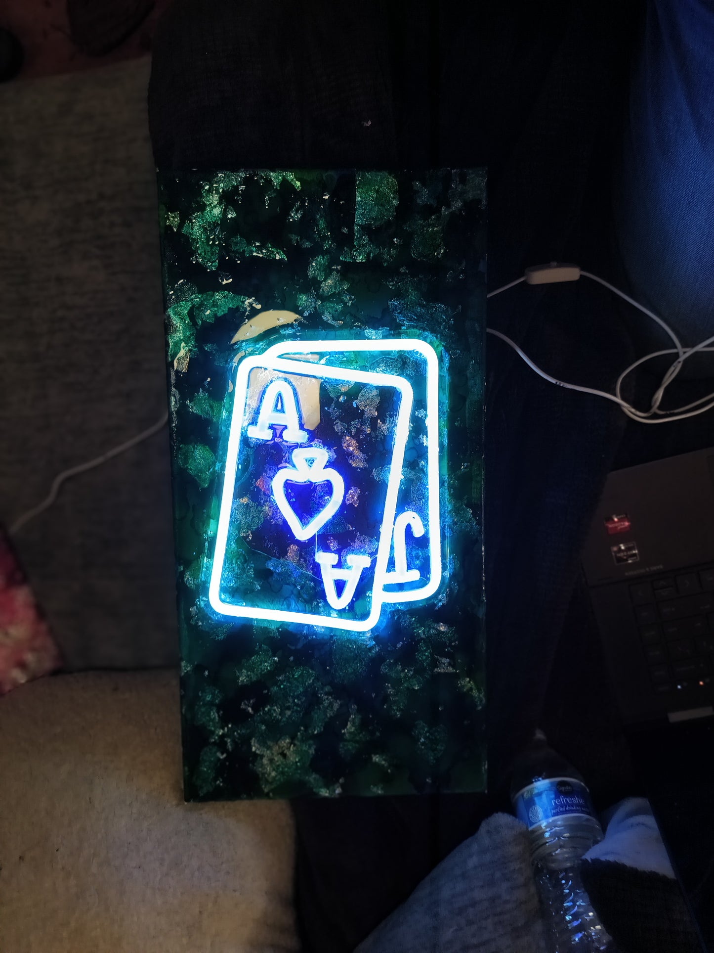 Resin LED Light Painting on Canvas