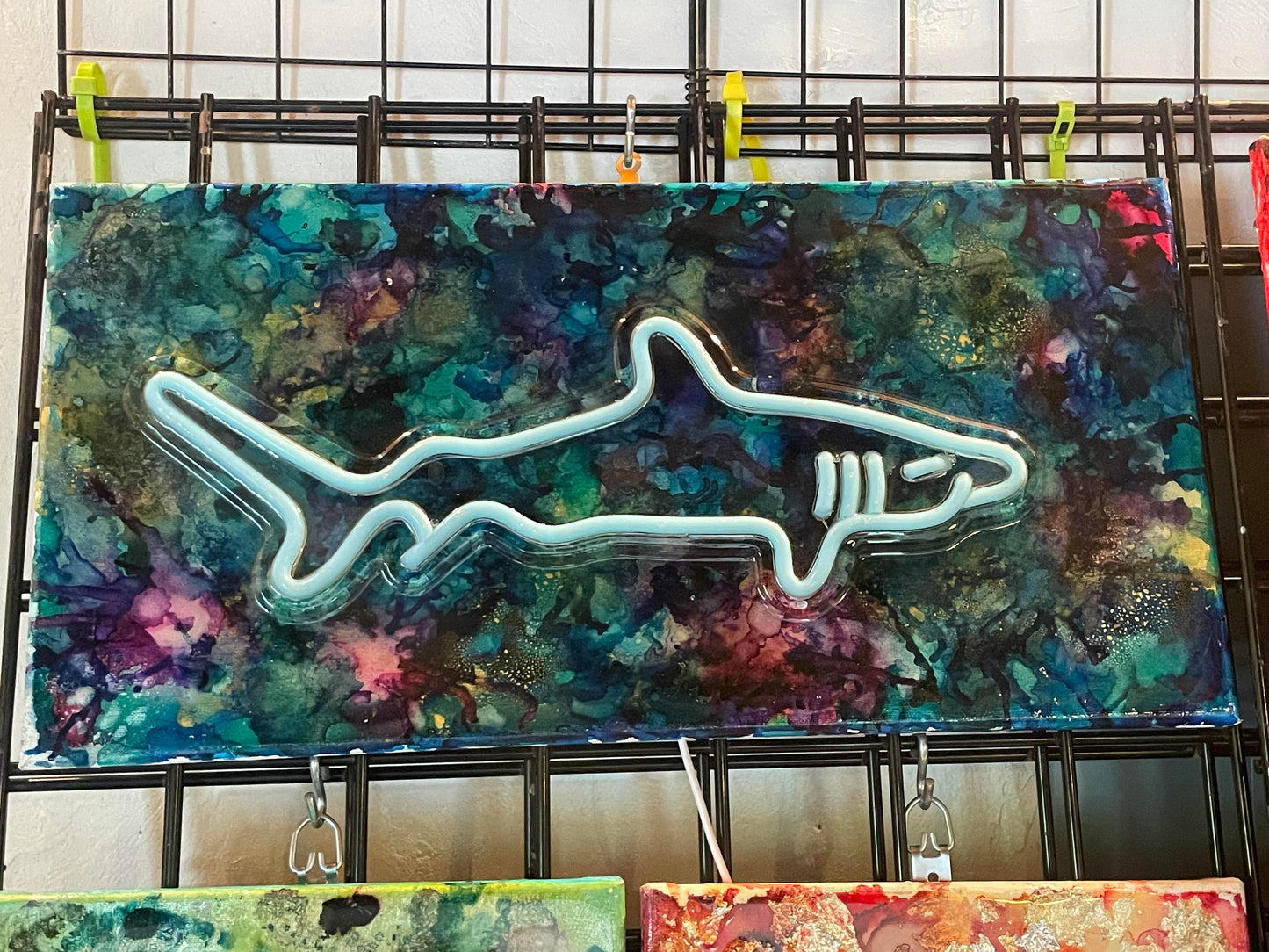 Resin LED Light Painting on Canvas