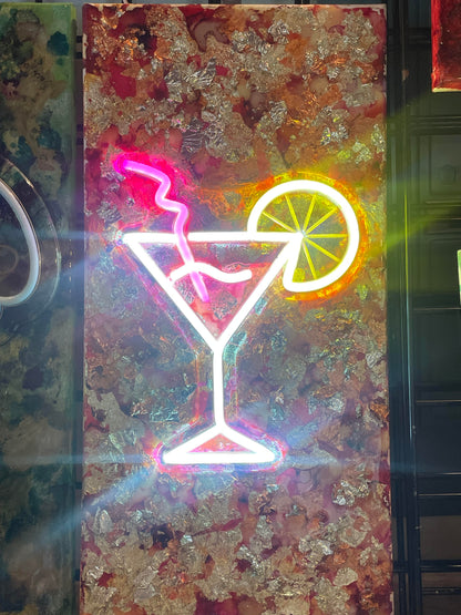 Resin LED Light Painting on Canvas