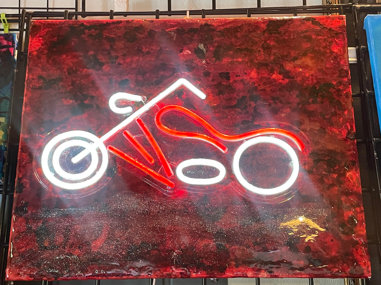 Resin LED Light Painting on Canvas