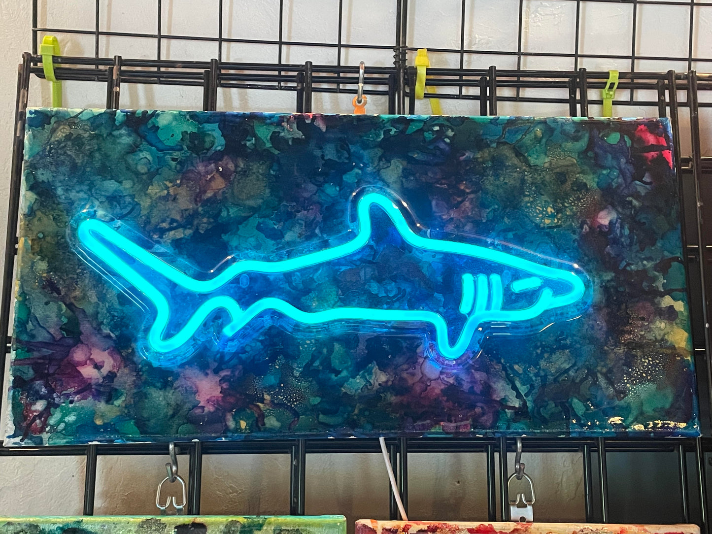 Resin LED Light Painting on Canvas