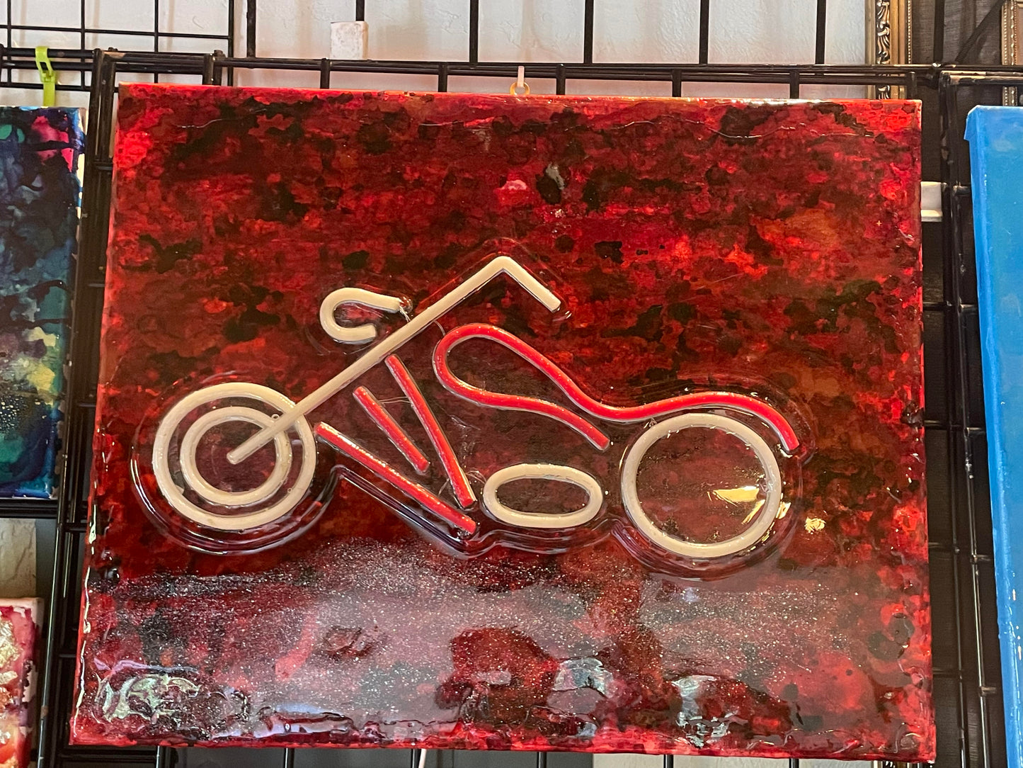 Resin LED Light Painting on Canvas